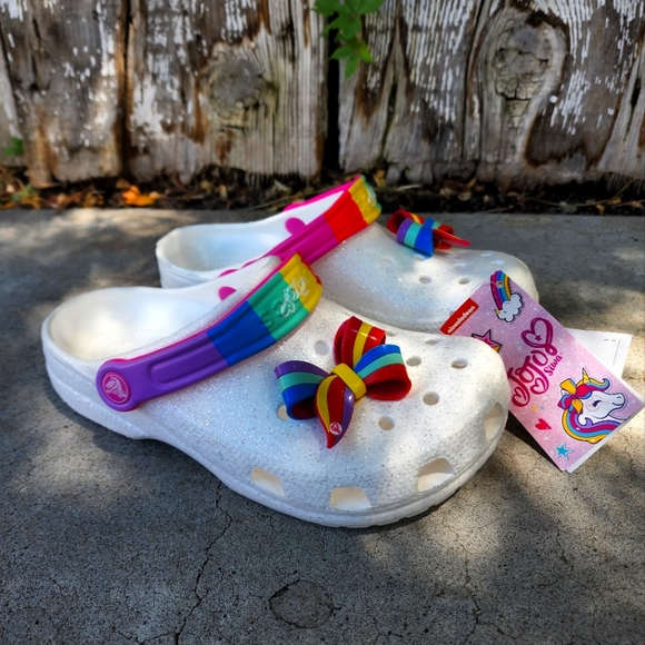 CROCS Shoes Crocs Fun Lab Jojo Siwa Clog K J4 White Glitter Slides